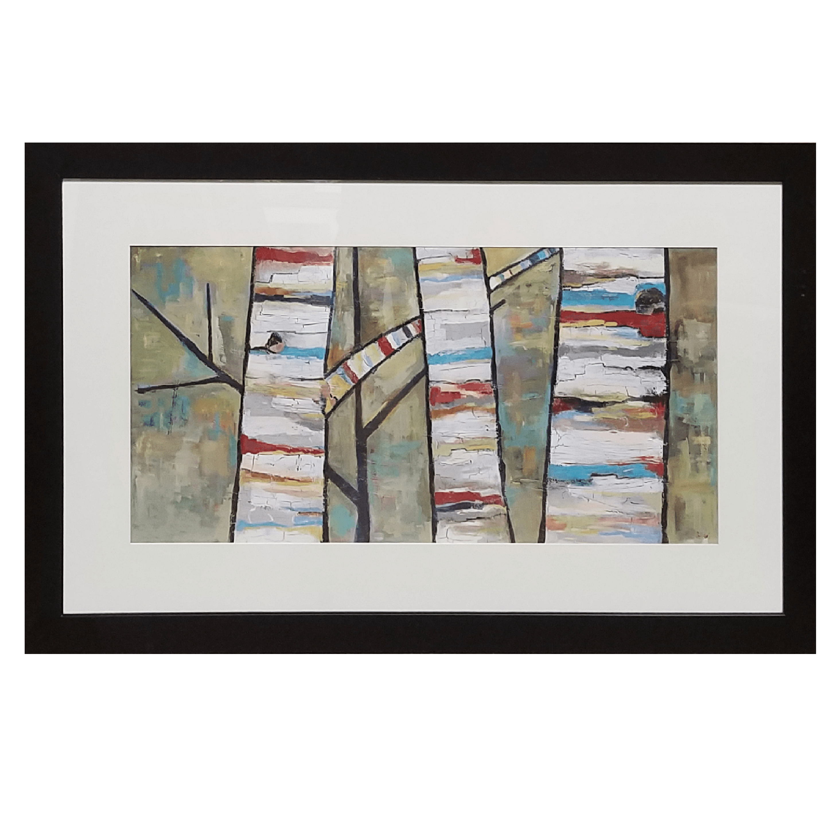 Abstract Trees Framed Art