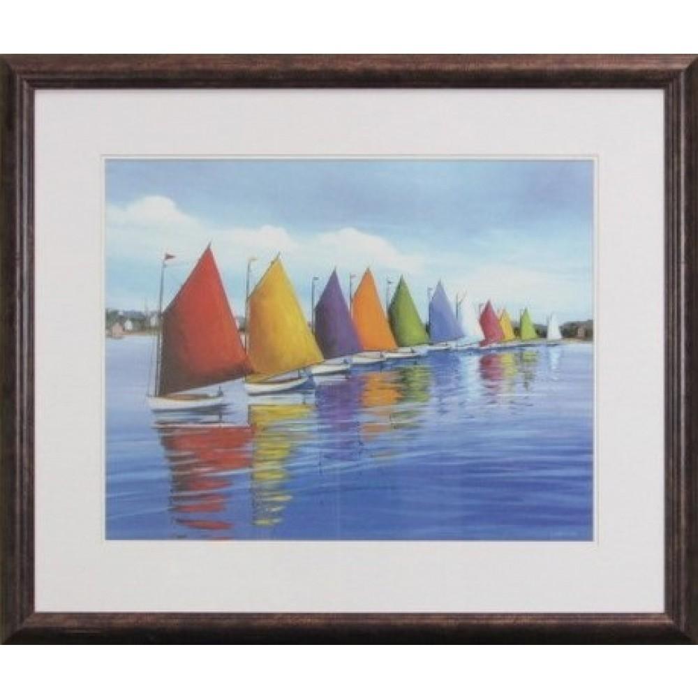 Sailboats Framed Art