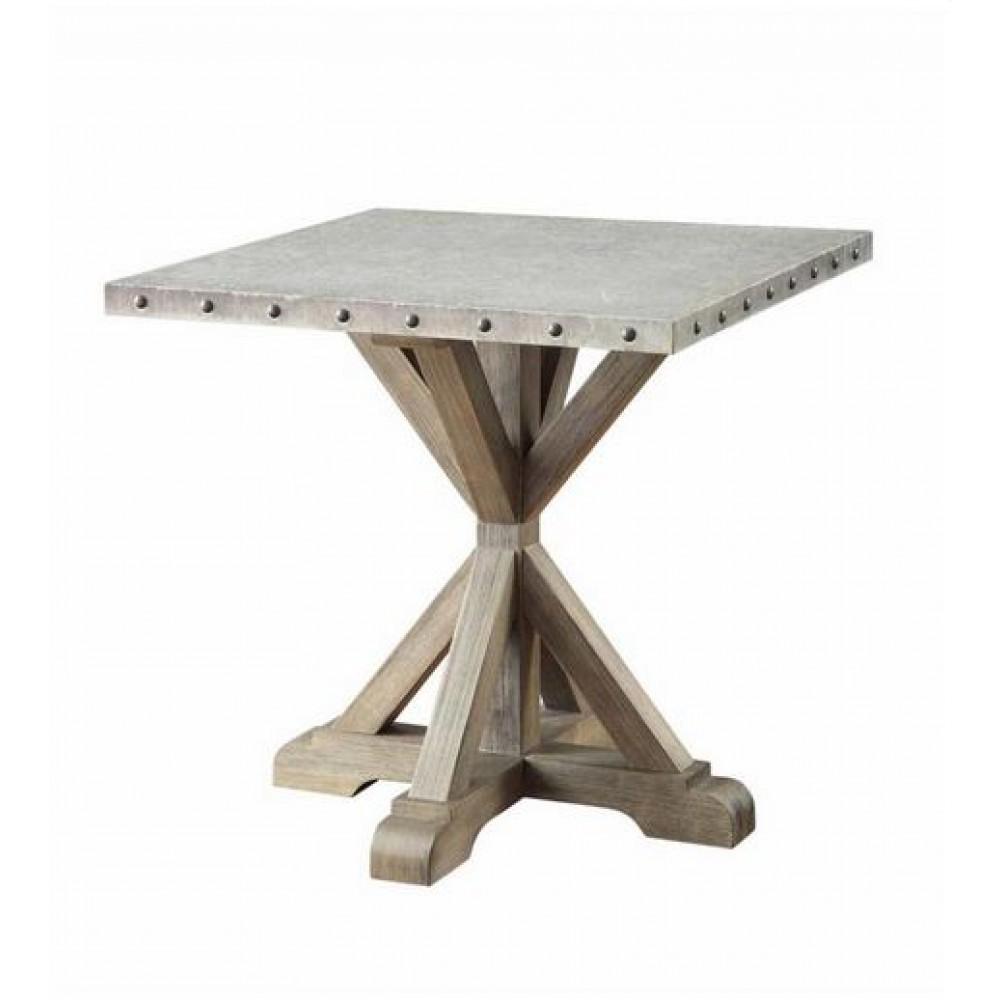 Square End Table Zinc Top