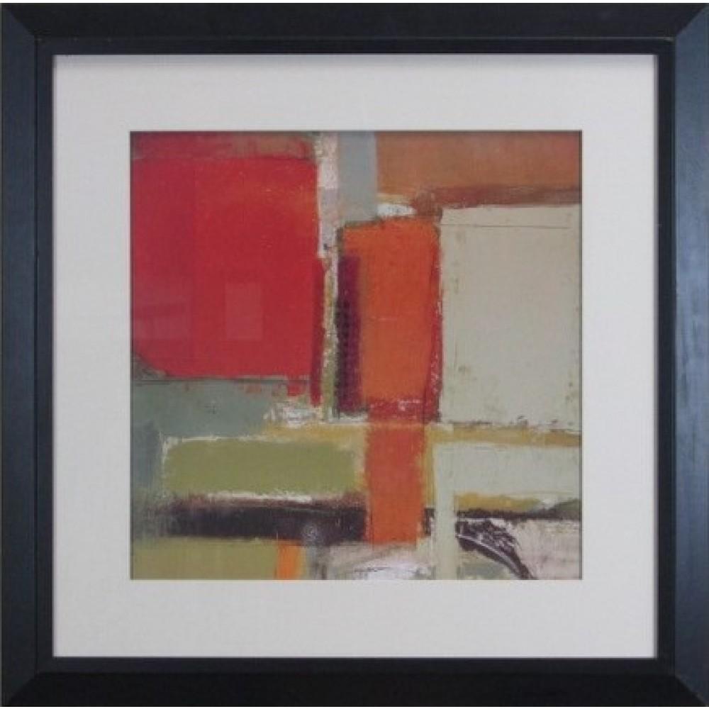 Red Abstract Framed Art