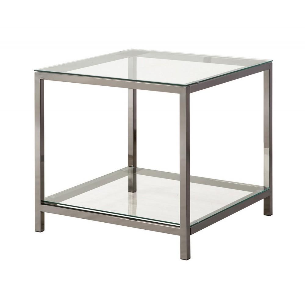 Square End Table Glass Top