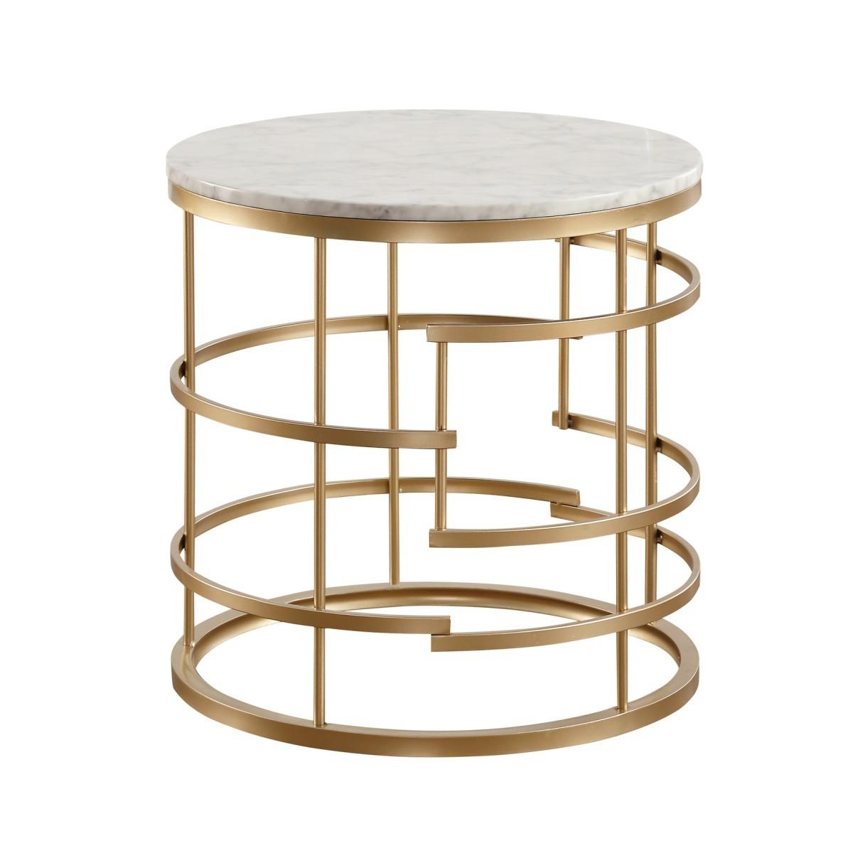 Marble End Table Round