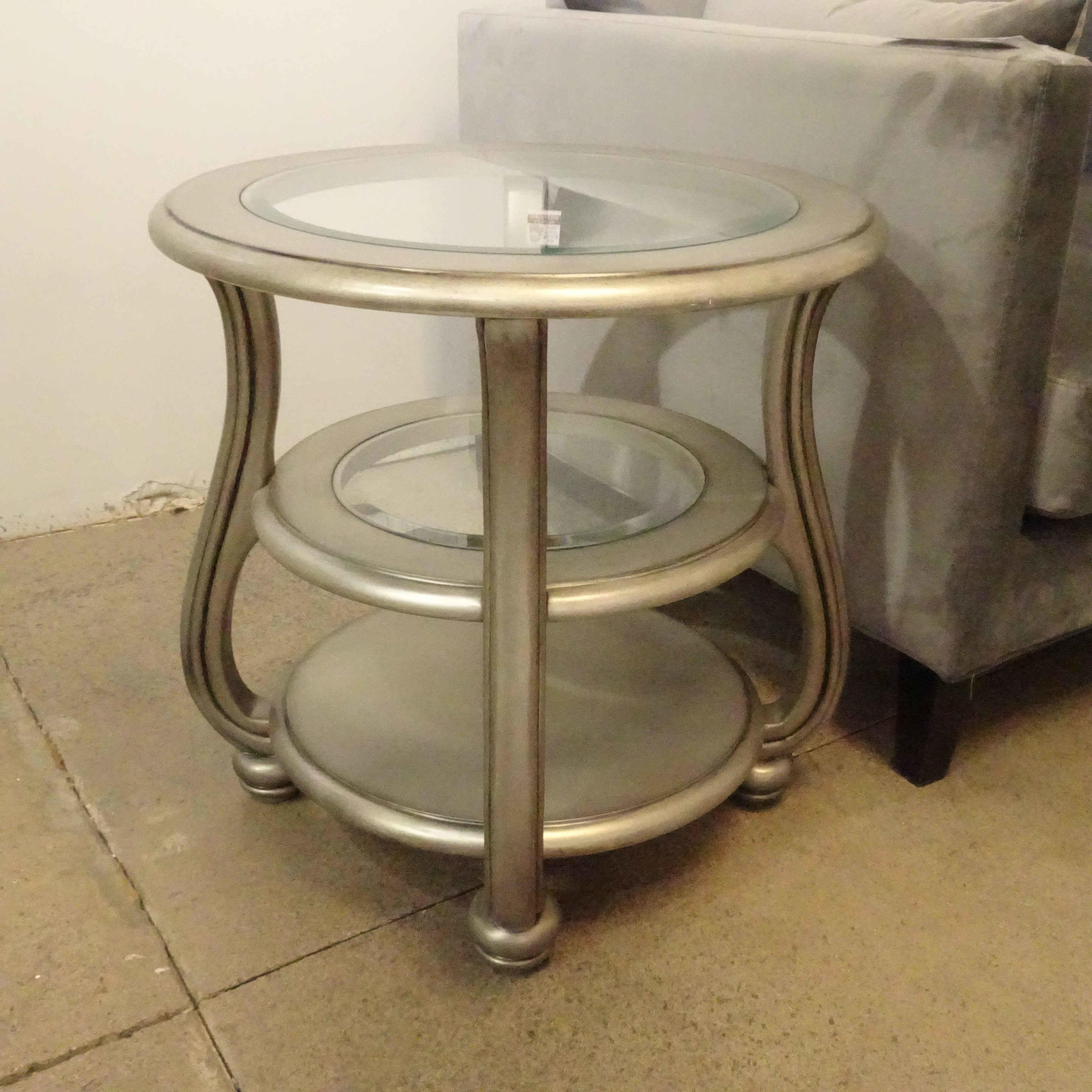 Round End Table Glass Top