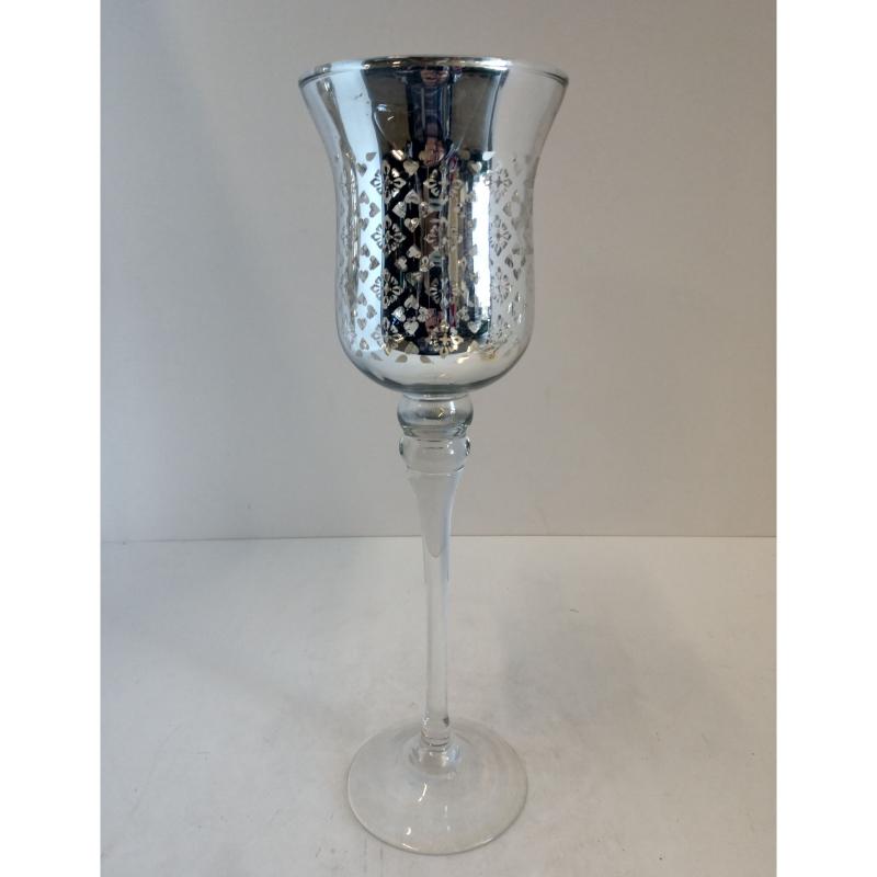Glass Candleholder Mirrored