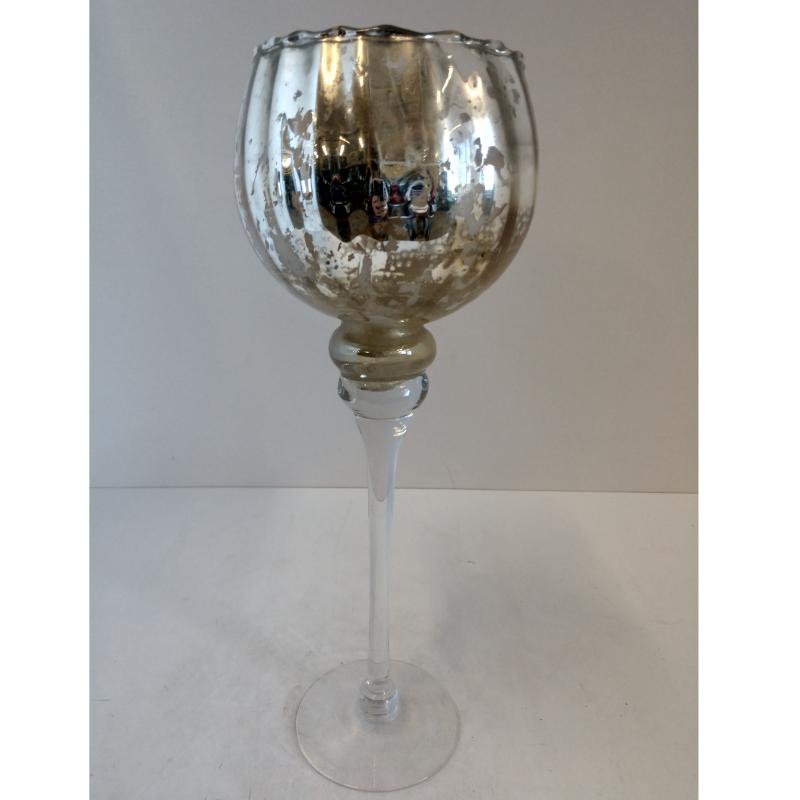 Glass Candleholder Mirrored