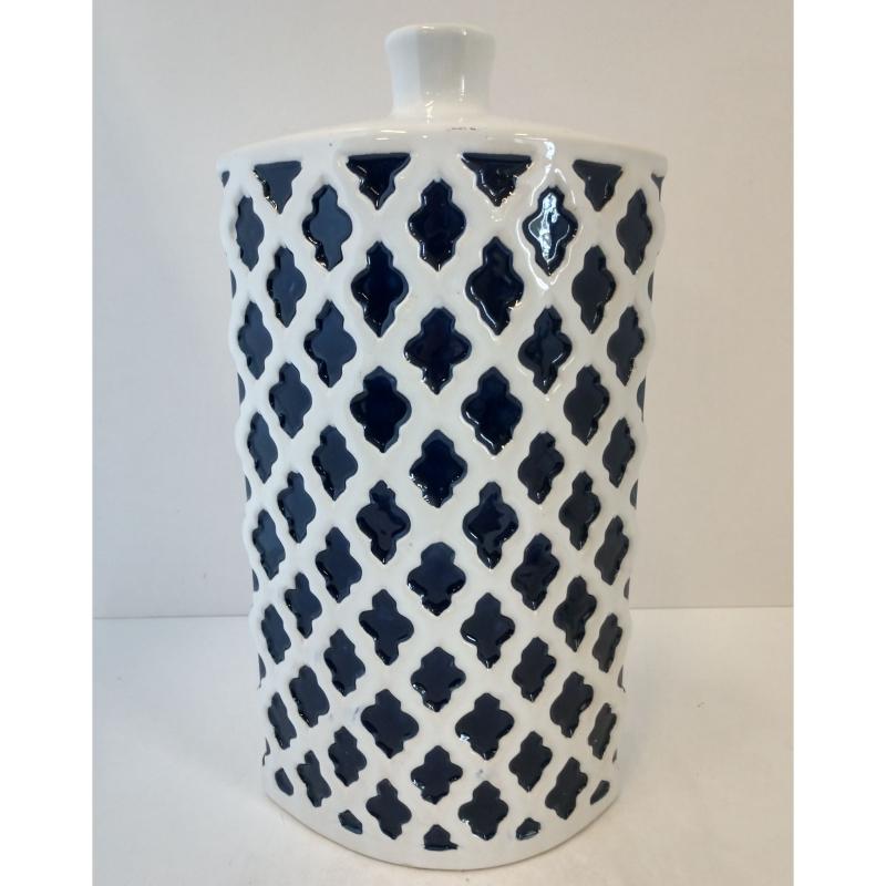 Vase Blue, White