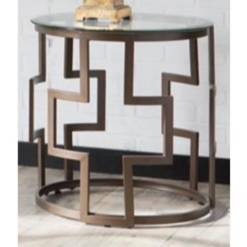 Round Glass Top End Table