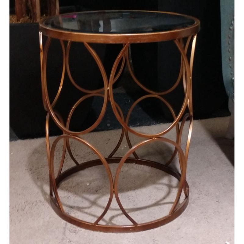 Round Glass Top End Table