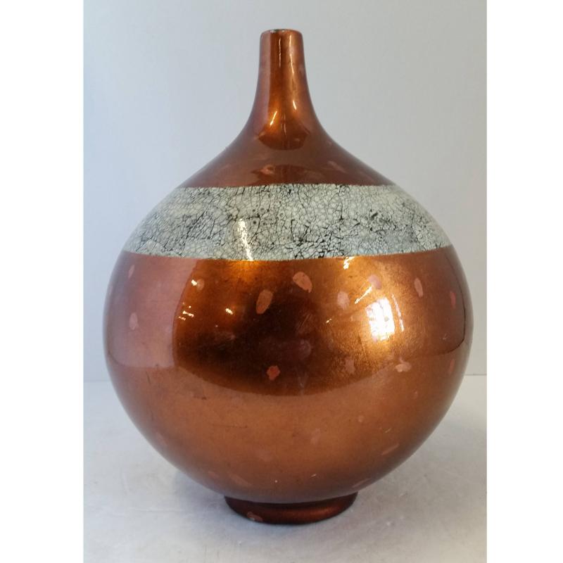 Vase White & Copper