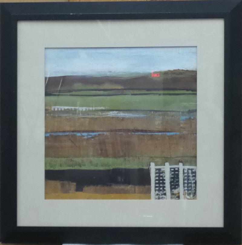 Black Framed Abstract Field Art