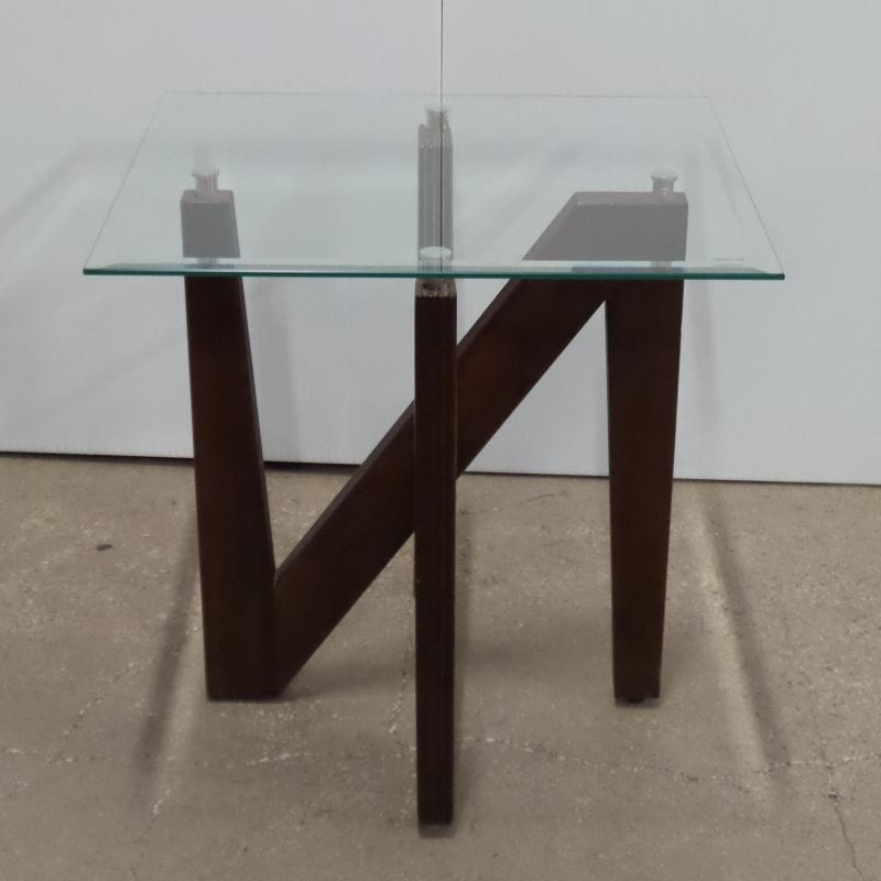  Square Glass Top End Table