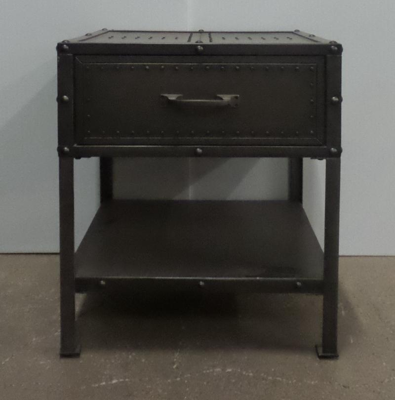 Square Industrial End Table