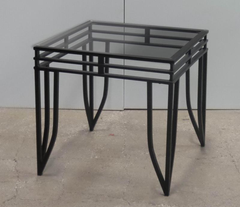 Glass Top Square End Table