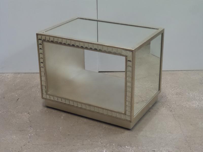 Squared Mirrored End Table