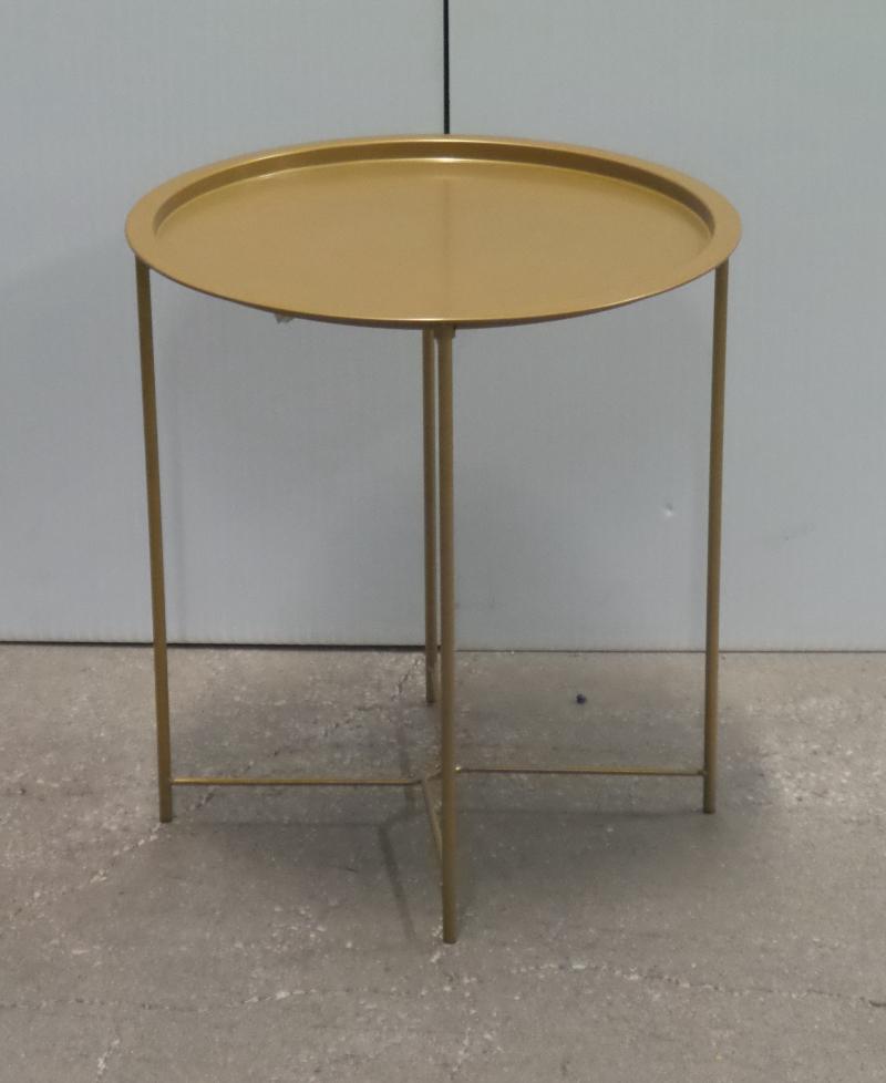 Round Gold End Table