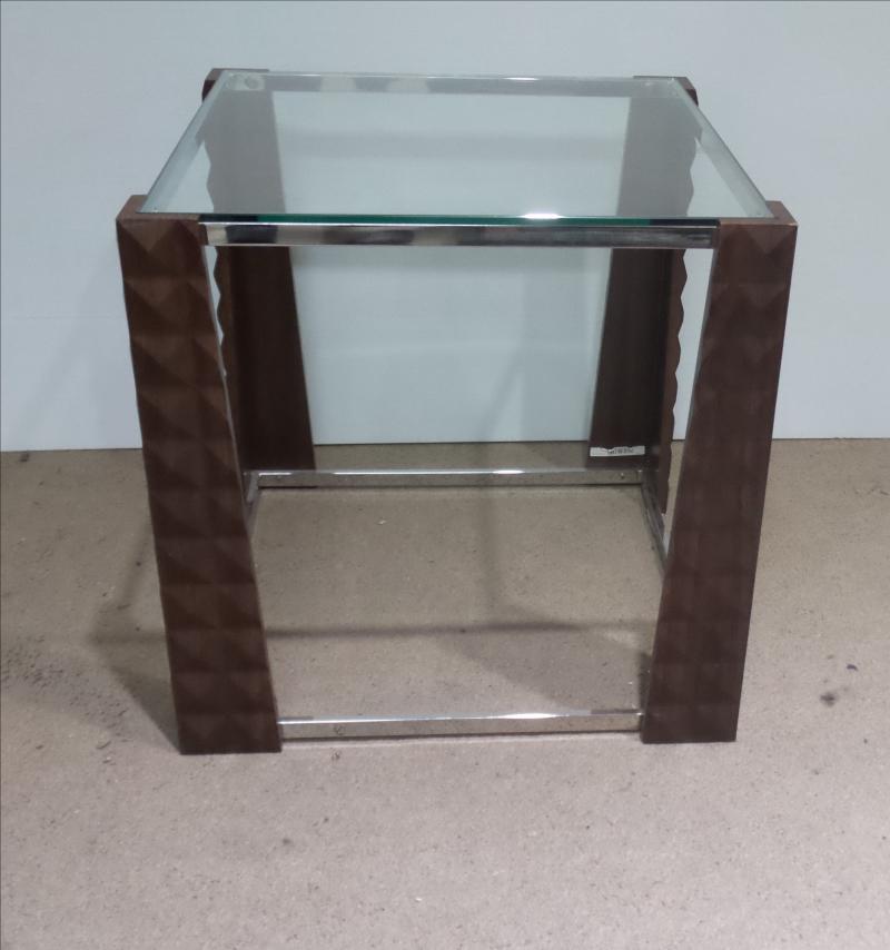 Squared Glass End Table