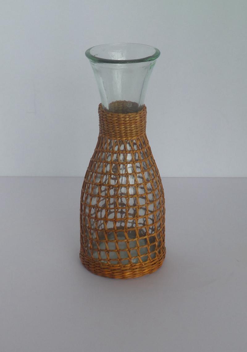 Wicker Glass Vase