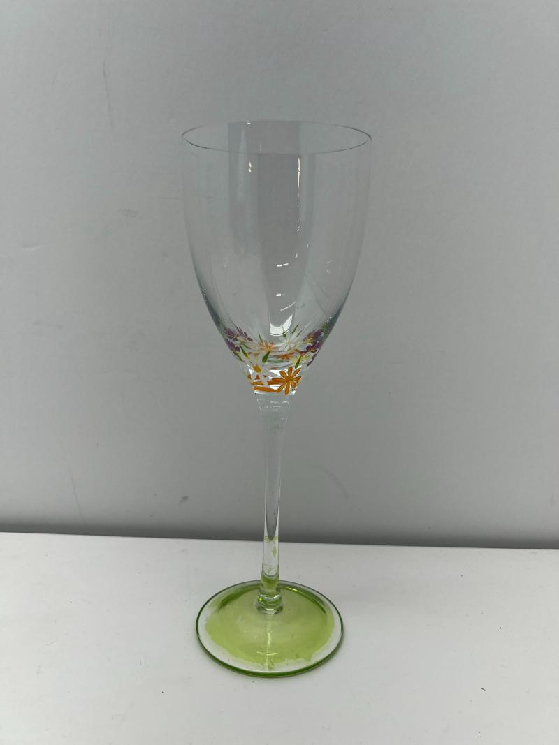 Floral Wine Glass