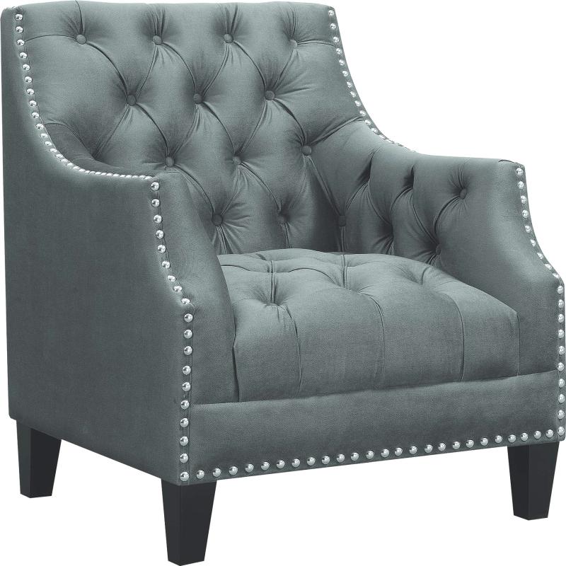 Grey Tufted Accent Chair