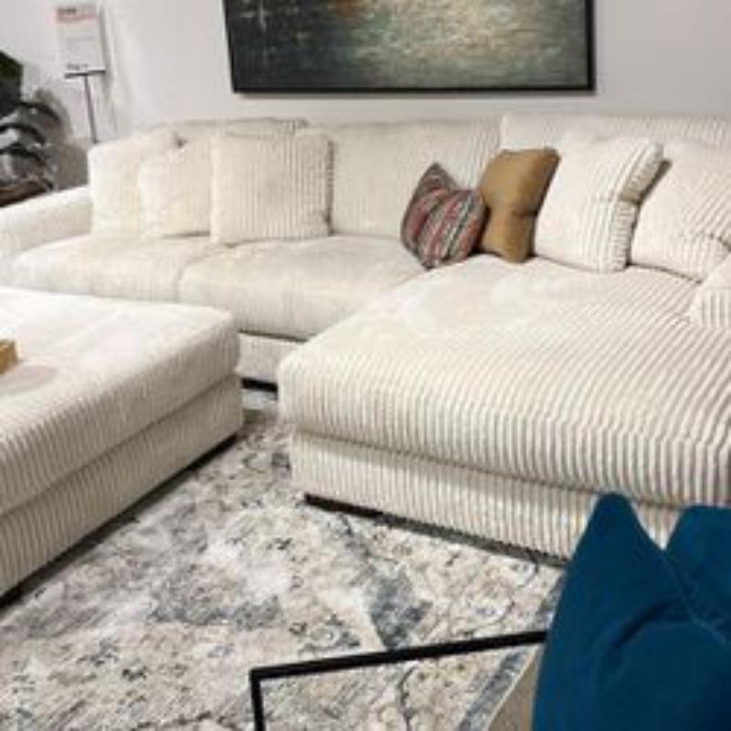 White Fluffy Sectional