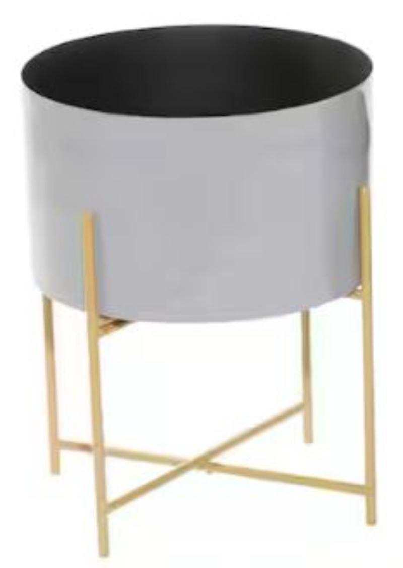 Med. Gray Planter With Stand