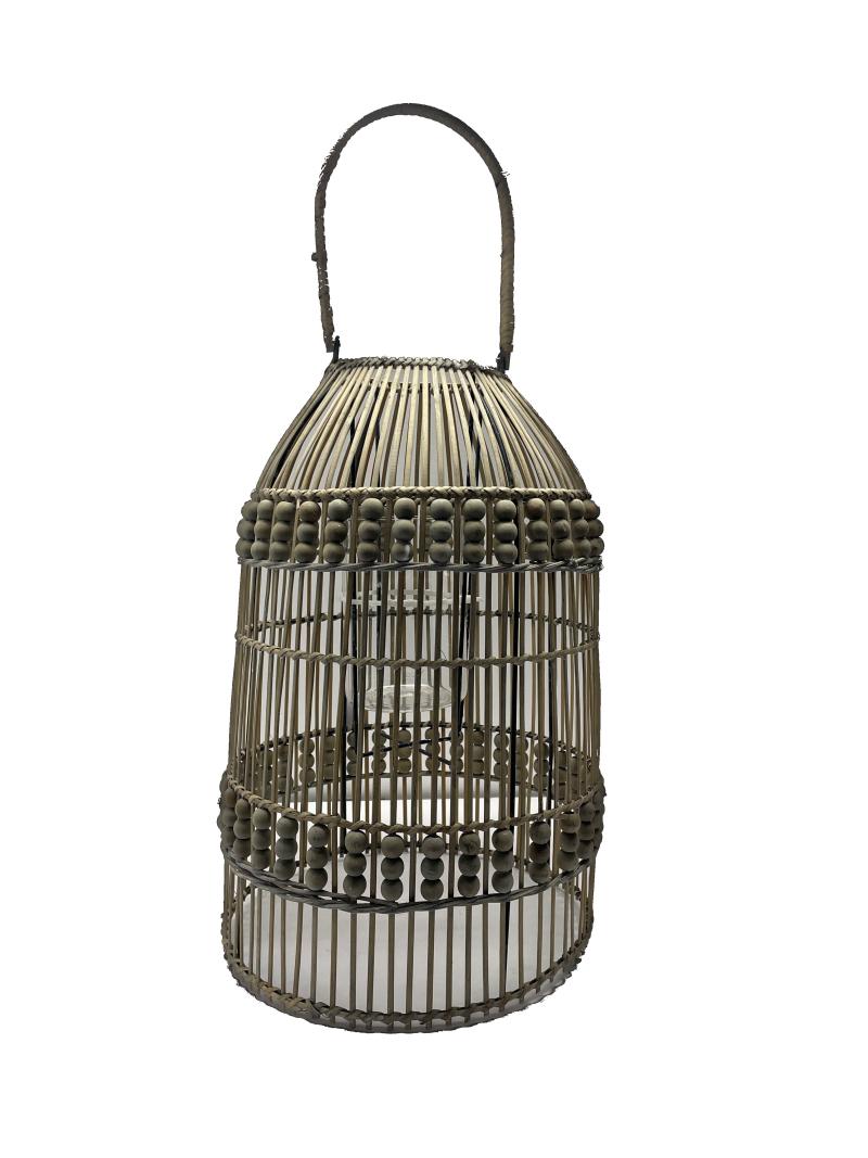 Beaded Wicker Lantern