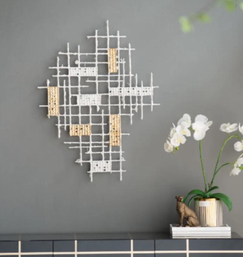 Square Gold/white Wall Piece