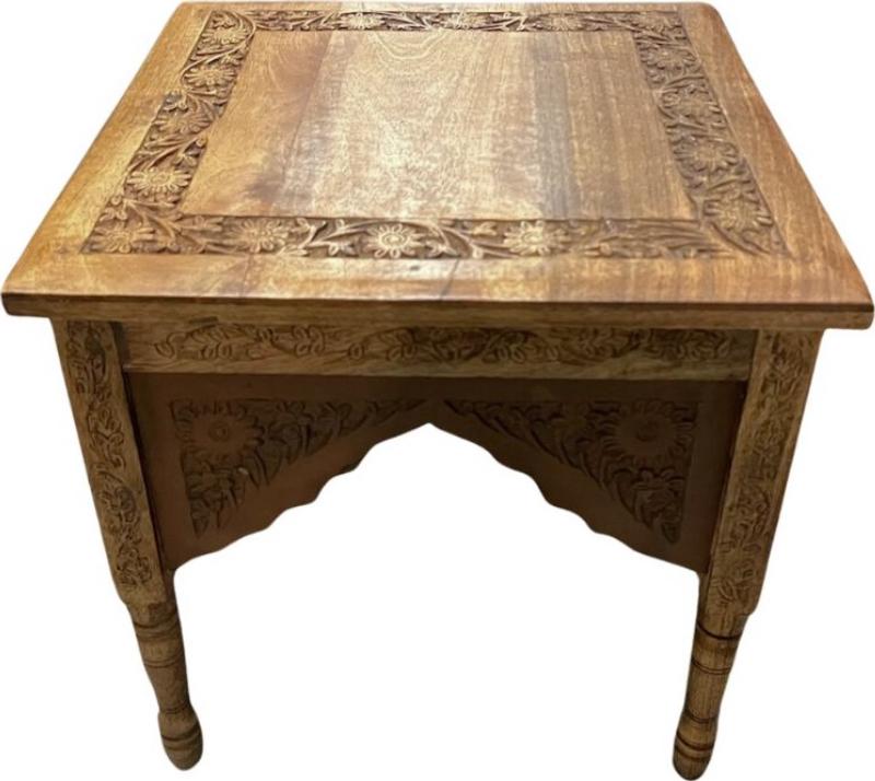 Wood Carved End Tables