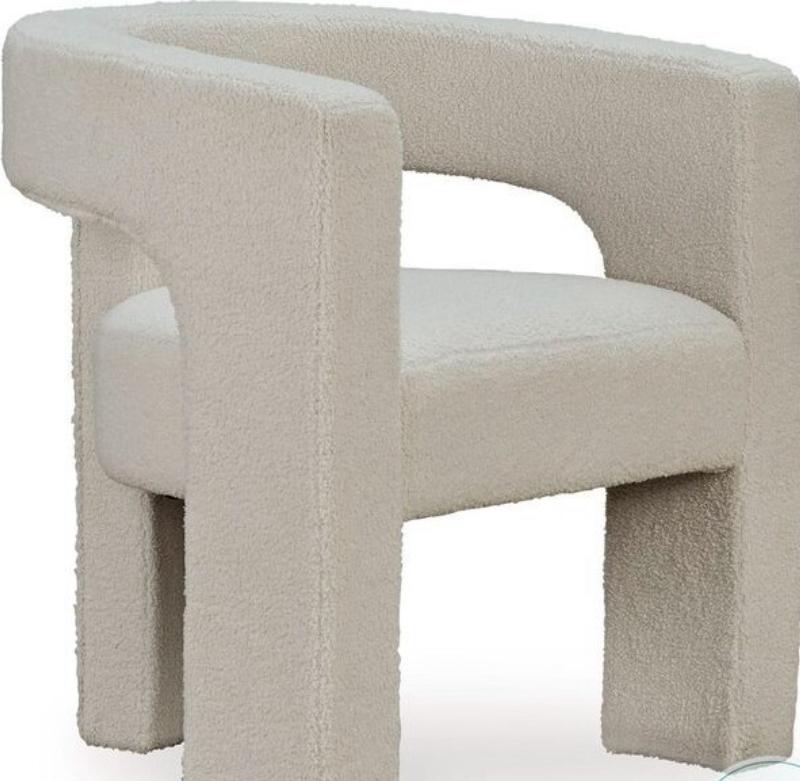 White Cream Sherpa Accent Chair