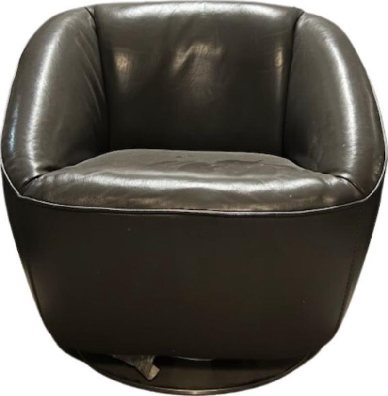 Swivel Leather Accent Chair