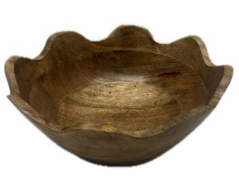 Wood Scalloped Bowl